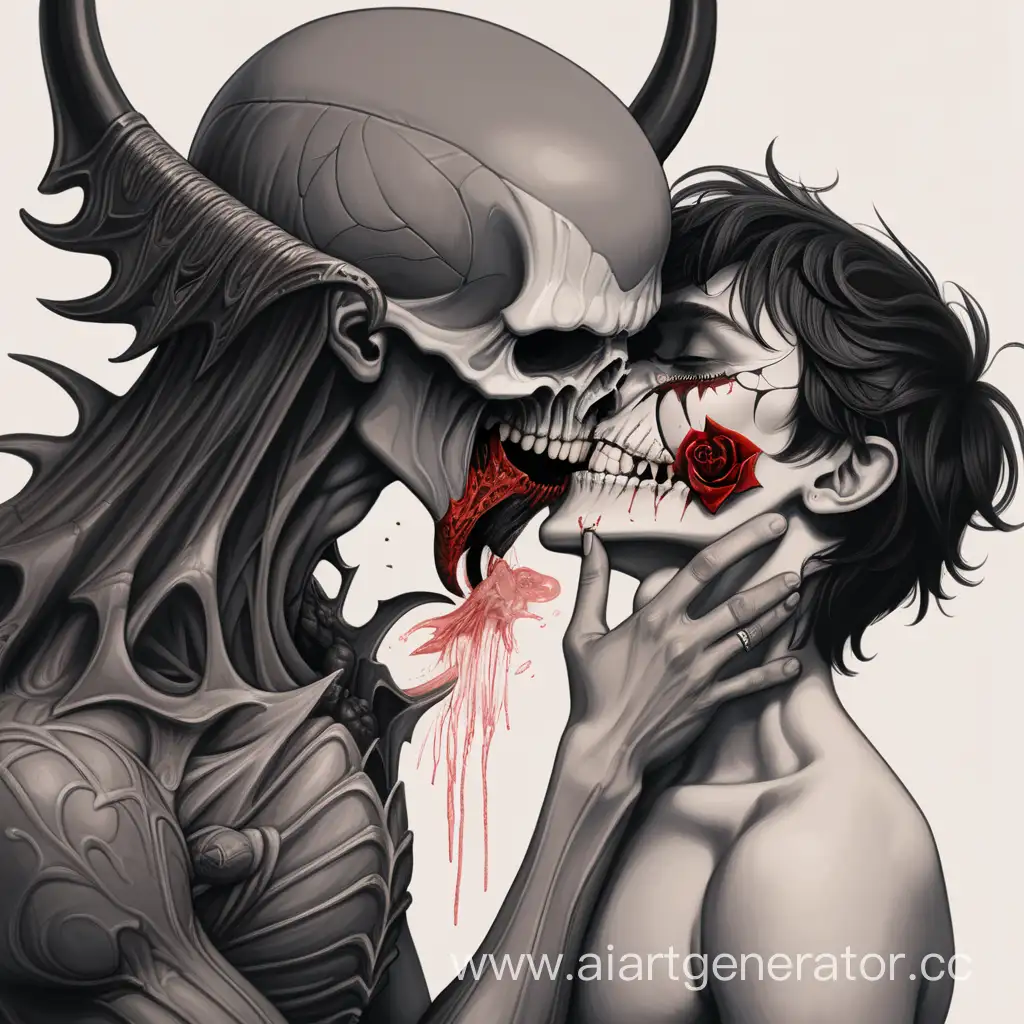 Youthful-Demon-Embraces-Mortality-with-a-Passionate-Kiss