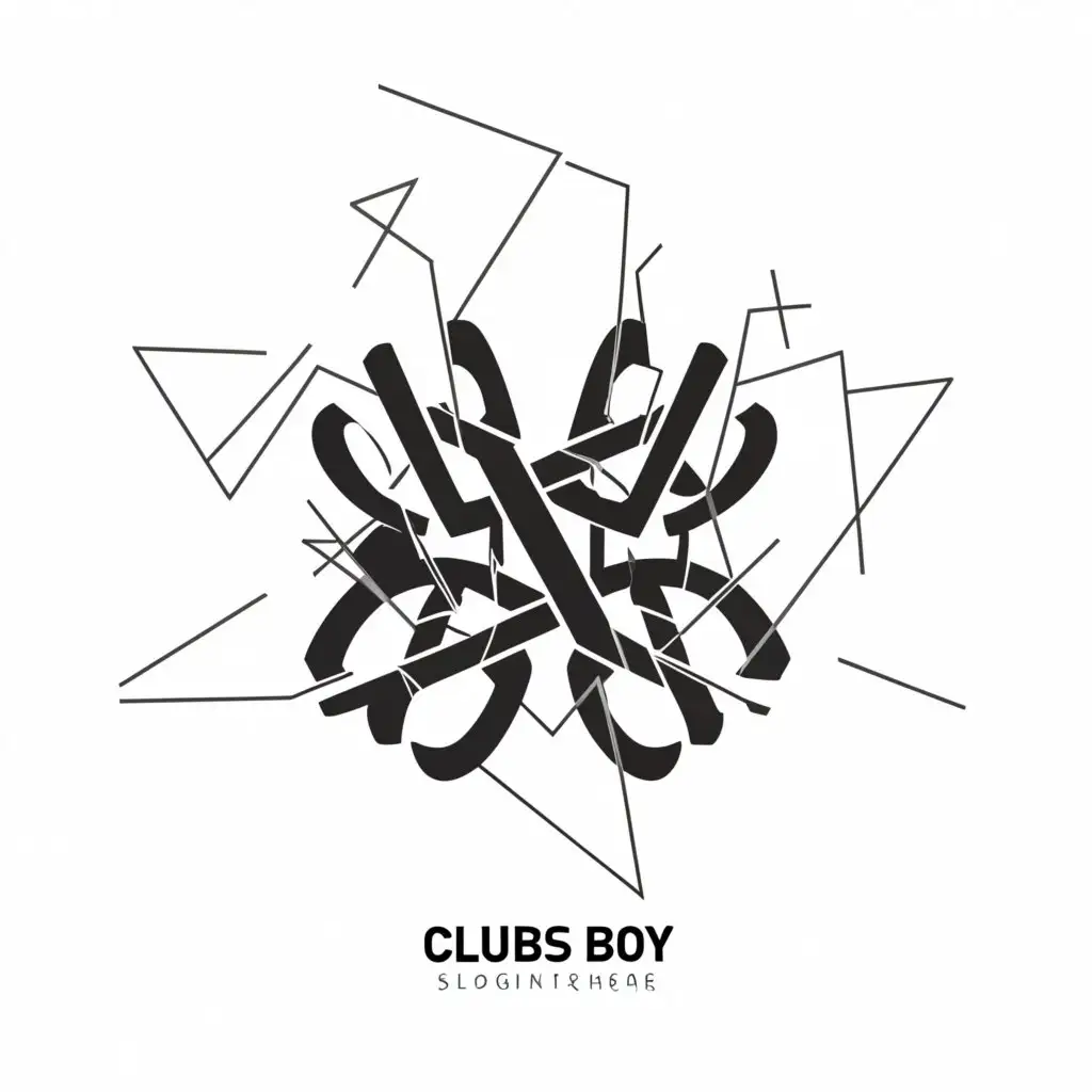 a logo design,with the text "Clubs boy", main symbol:Abstract of were all broken, reveals more chaos,complex,clear background