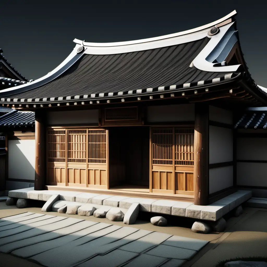 Traditional Japanese Hanok House Amidst Serene Nature