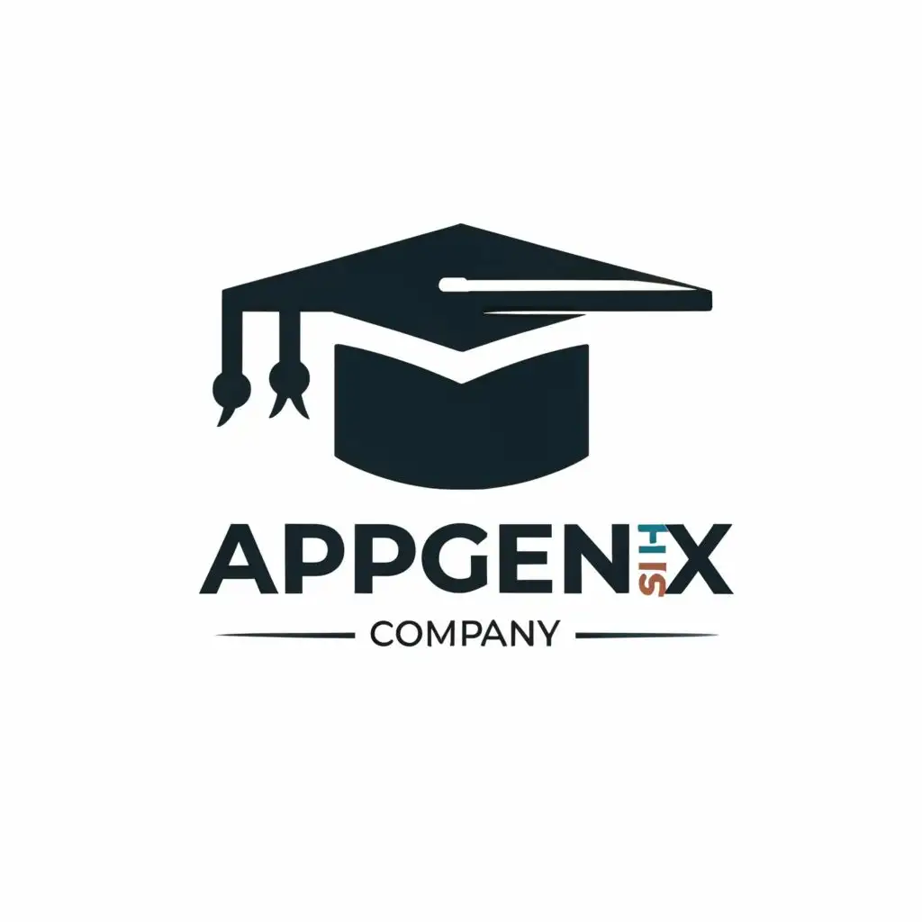 logo, AppGenX,scholar cap, with the text "company", typography, be used in Education industry