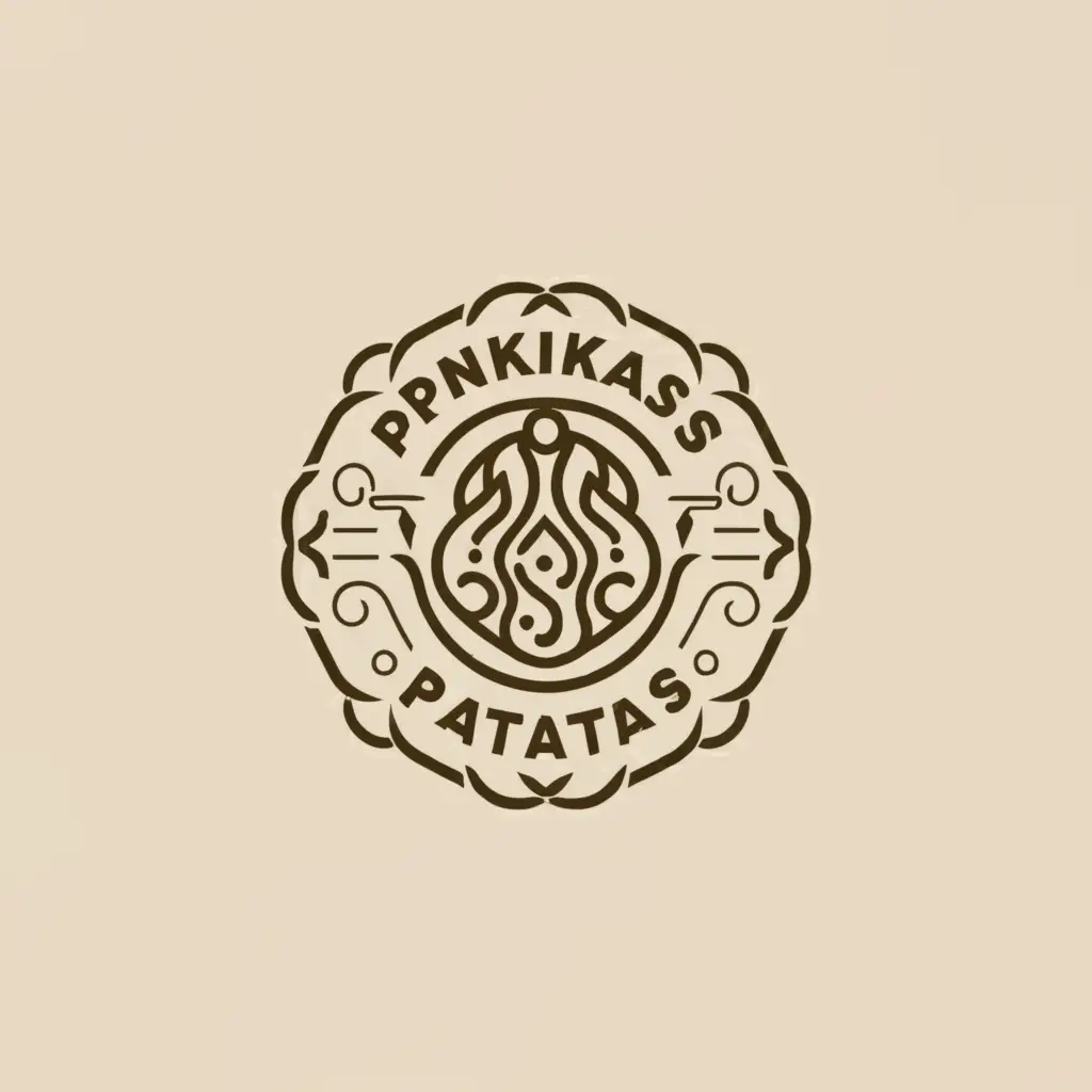 a logo design,with the text "Pinikas Patatas", main symbol:loaded baked potato, monogram, sacred geometry,Minimalistic,be used in Restaurant industry,clear background