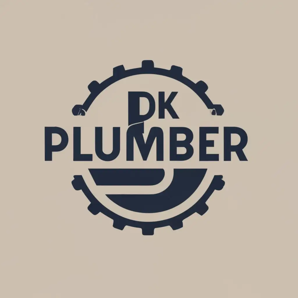 logo, PLUMBER, with the text "DK PLUMBER", typography, be used in Construction industry
