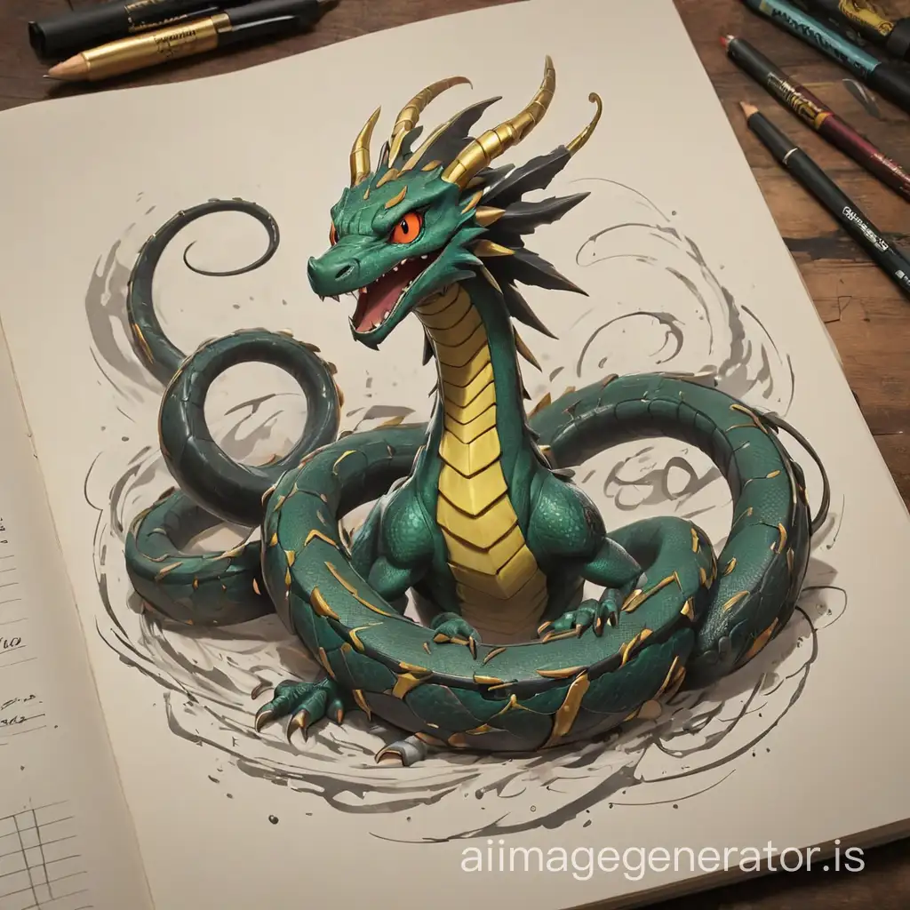 Gritty-Sketch-of-Rayquaza-with-Arcane-Symbols