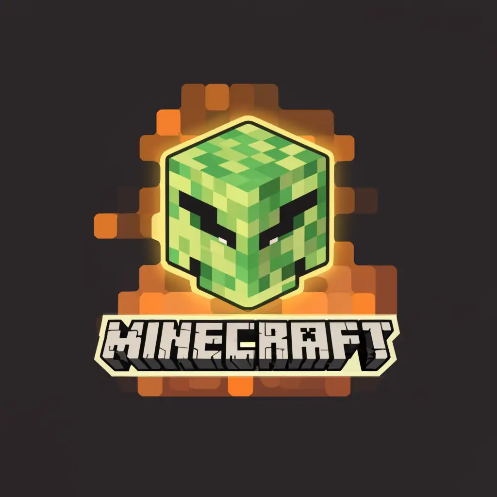a logo design,with the text "MineMaster[RU]", main symbol:Creeper,Moderate,clear background