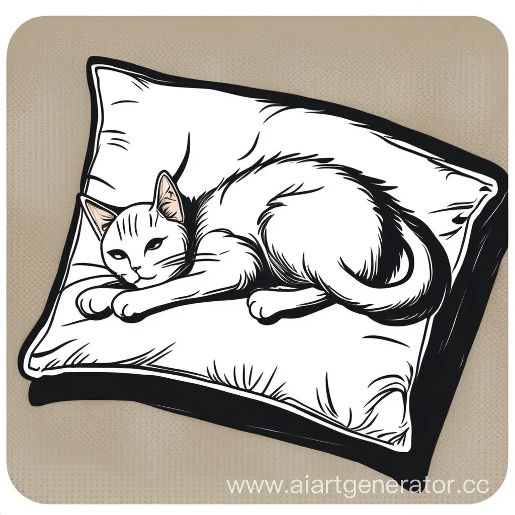 Кот нежится на подушке.Иллюстрация