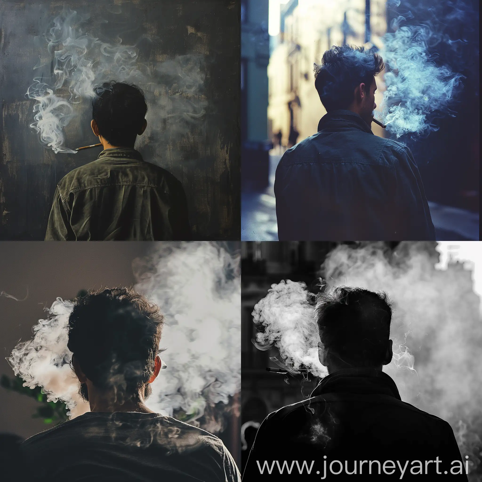 Man-Smoking-Full-Height-Back-View-Portrait