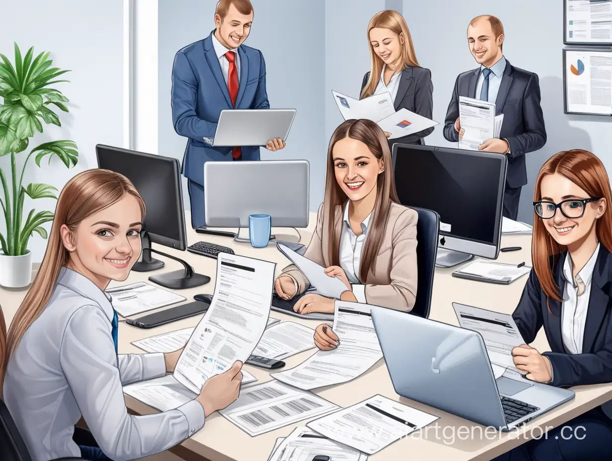 Joyful-Russian-HR-Manager-Reviewing-Resumes-in-Office