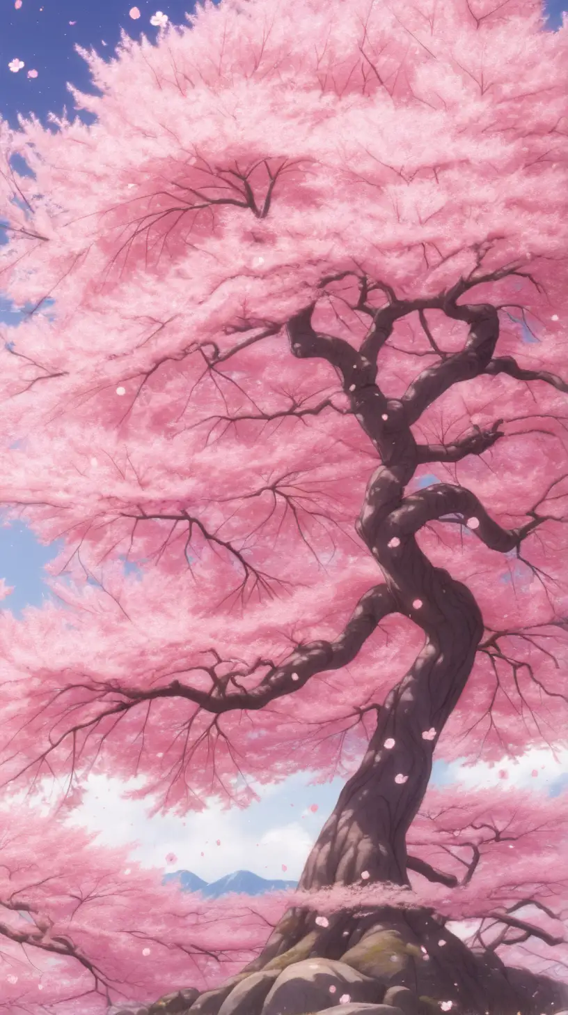 Anime style sakura tree