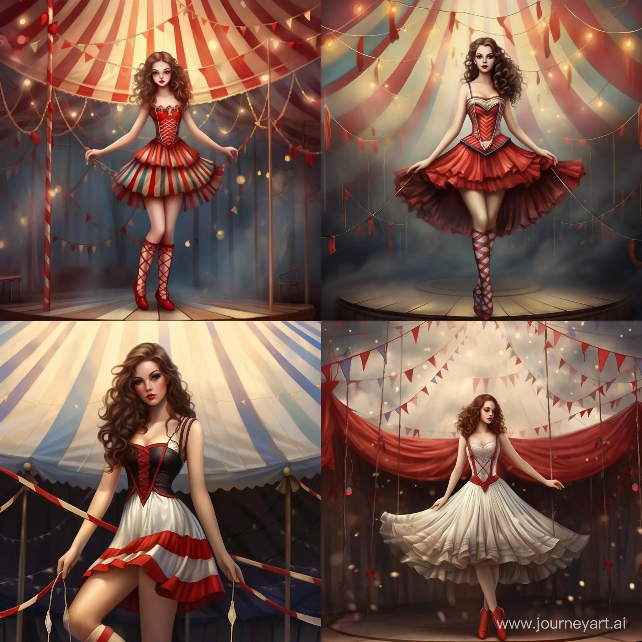 a beautiful girl working in a circus 