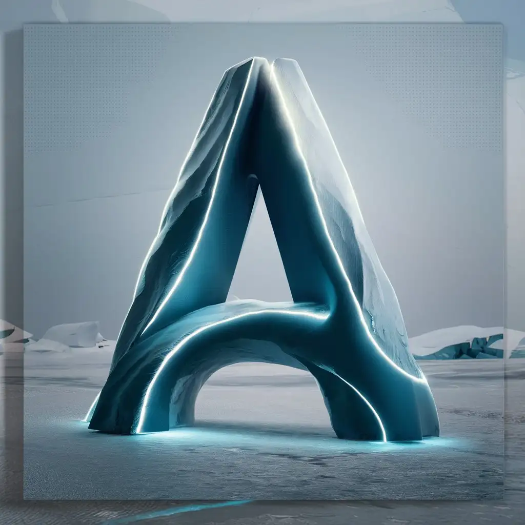 Contemporary Iceberg Letter A Sculpture