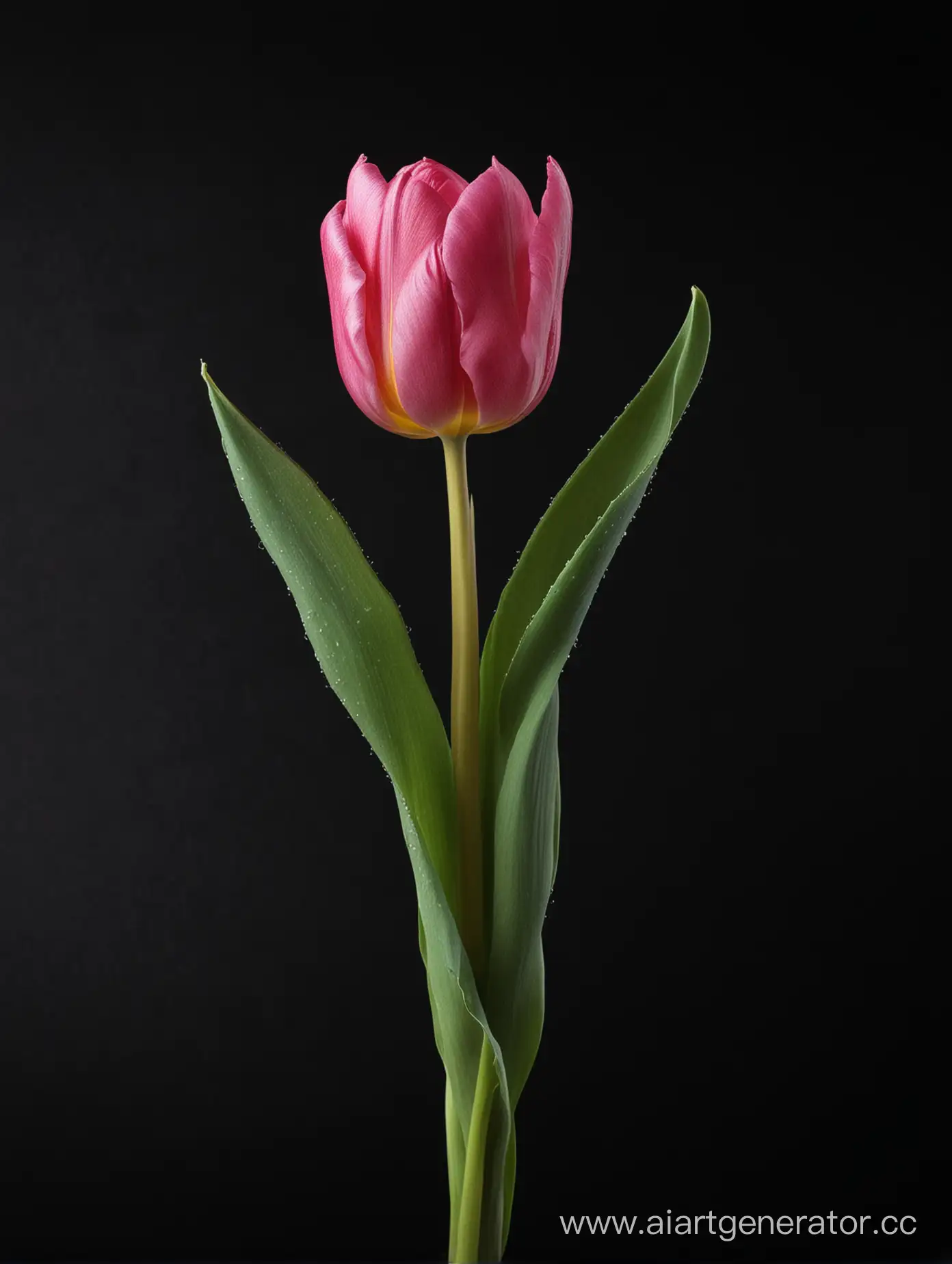 Vibrant-Tulip-on-Elegant-Black-Background