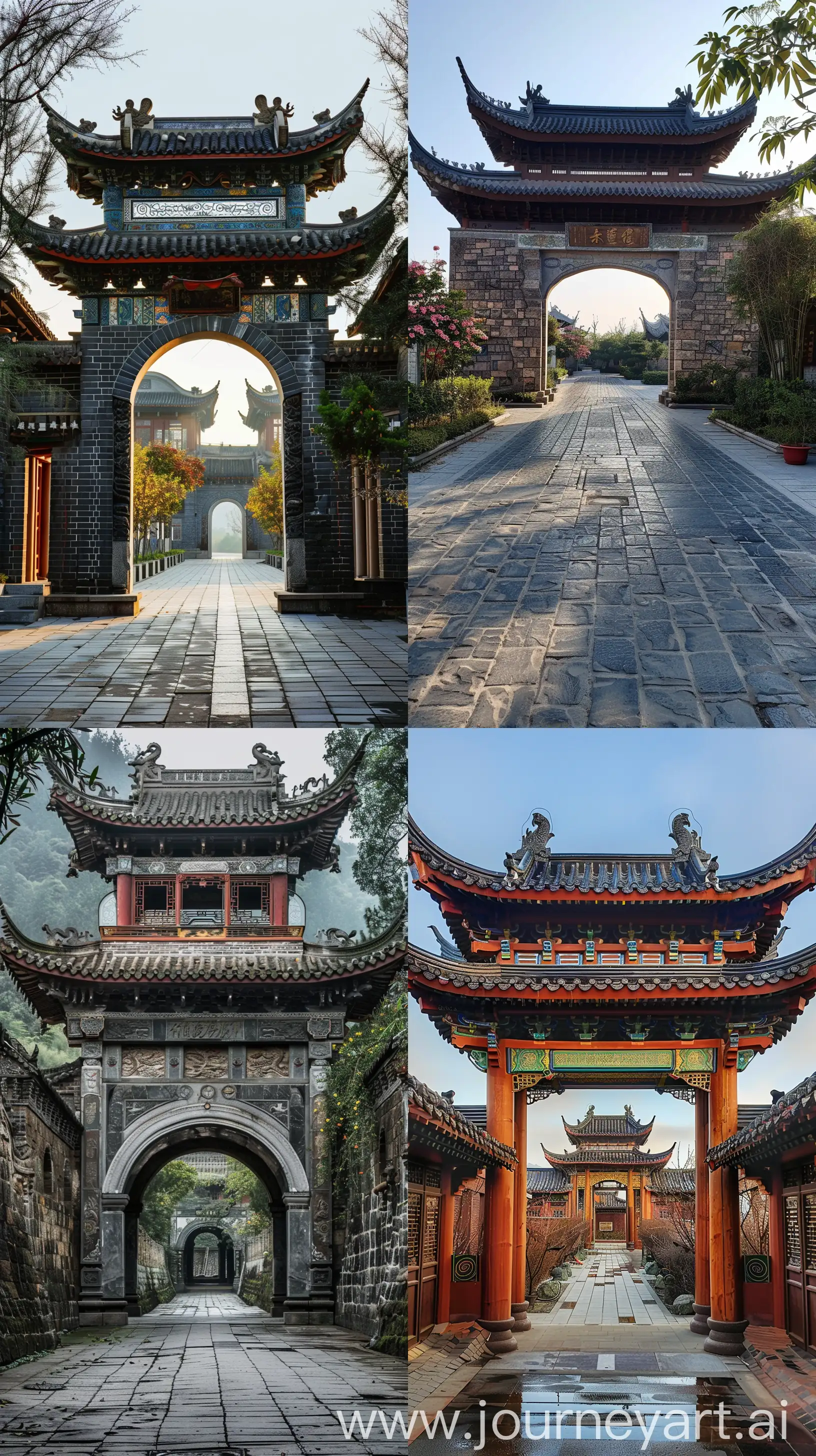 Neijiang City Cultural and Creative Industries, Longchang Archway, Chinese style --ar 9:16 --v 6 --iw 2