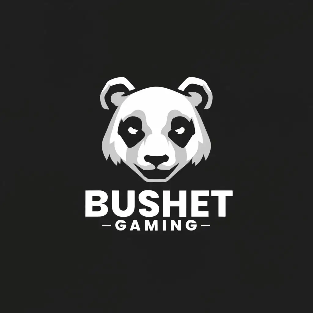 a logo design,with the text "bushetgaming", main symbol:panda,Moderate,be used in Internet industry,clear background