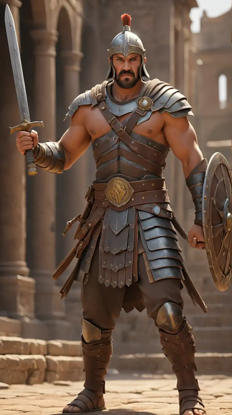 CGI Gladiator in BattleReady Stance