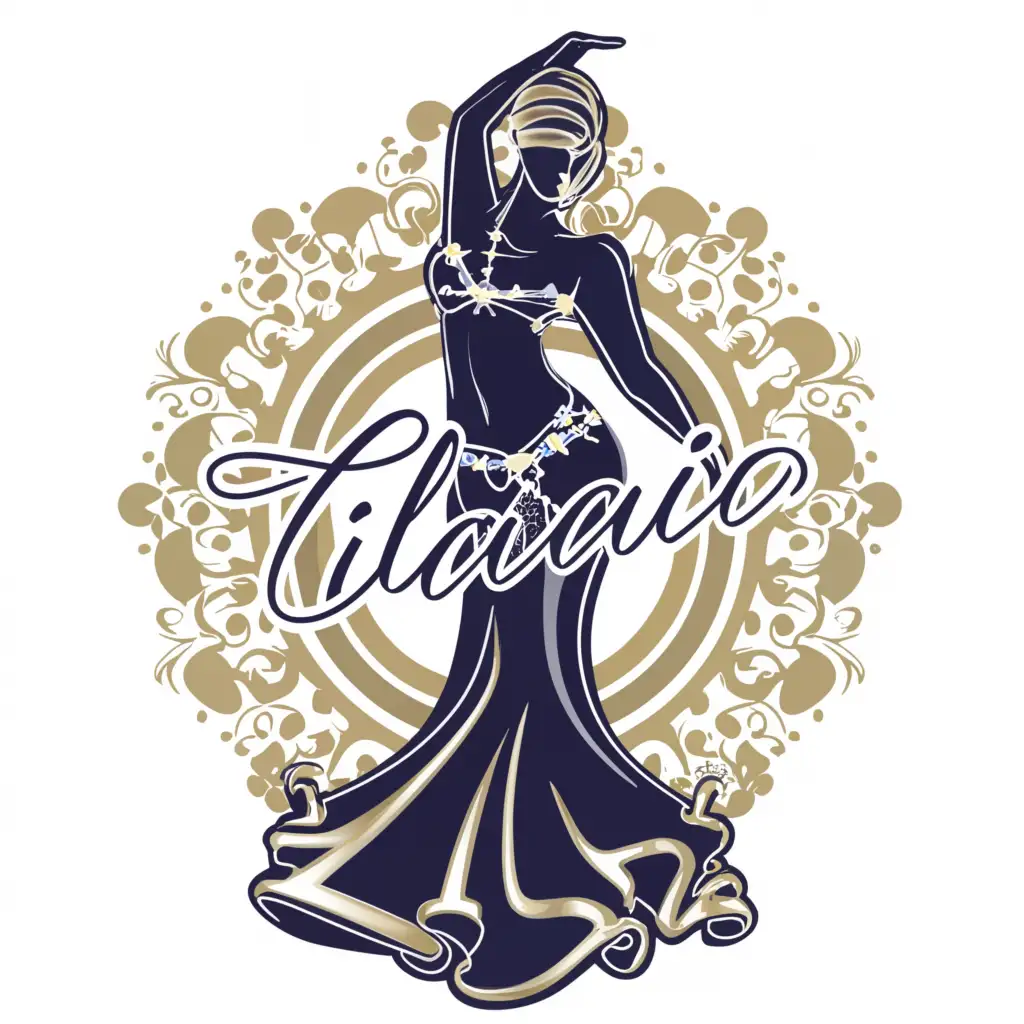 a logo design,with the text 'ILARIA', main symbol:Belly dancer,complex,be used in Dance industry,clear background