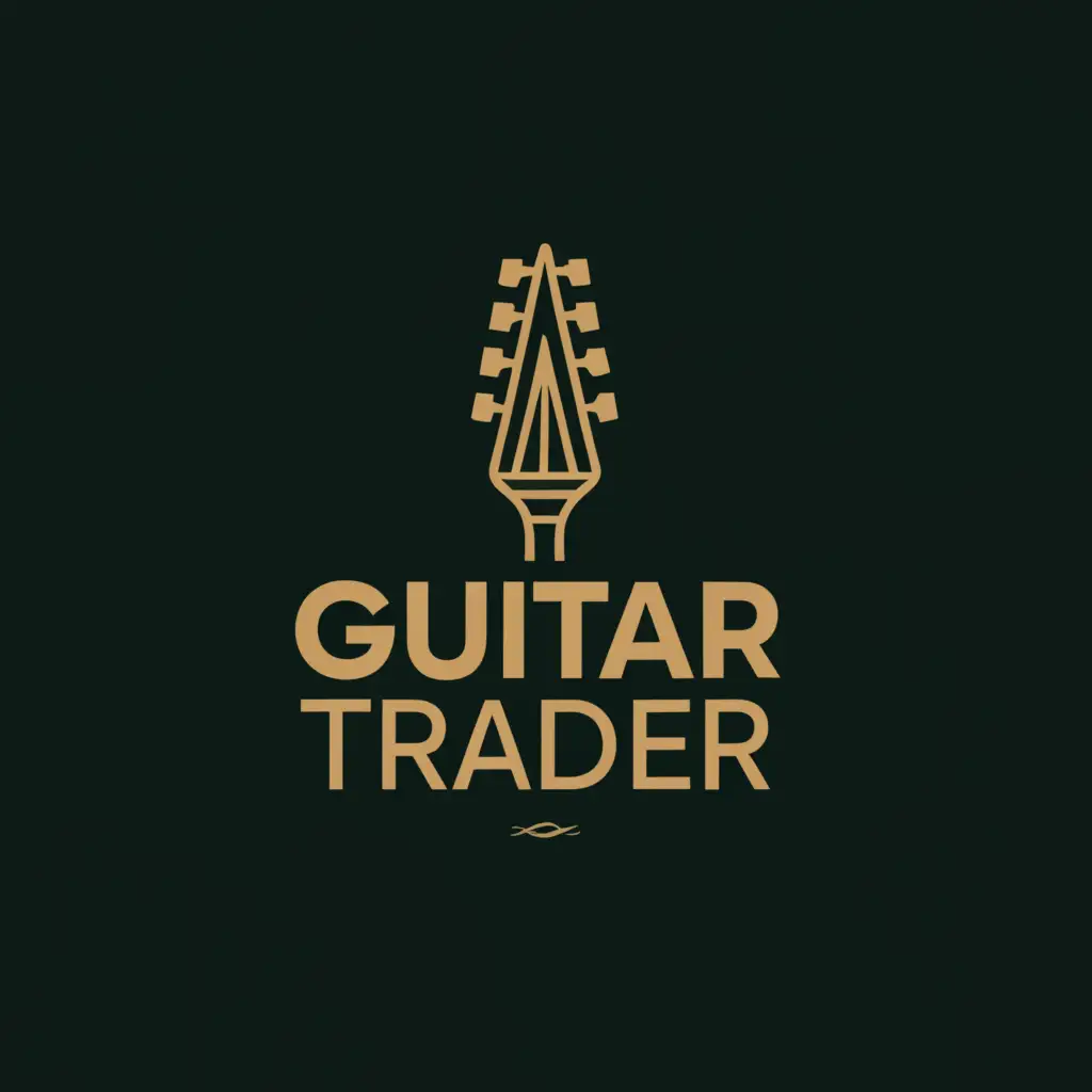 a logo design,with the text "Guitar Trader", main symbol:Guitar,Moderate,clear background