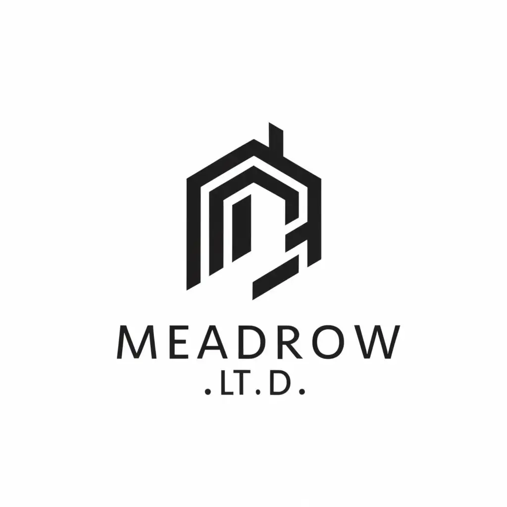 logo, House, with the text "Meadrow Ltd", typography, be used in Real Estate industry