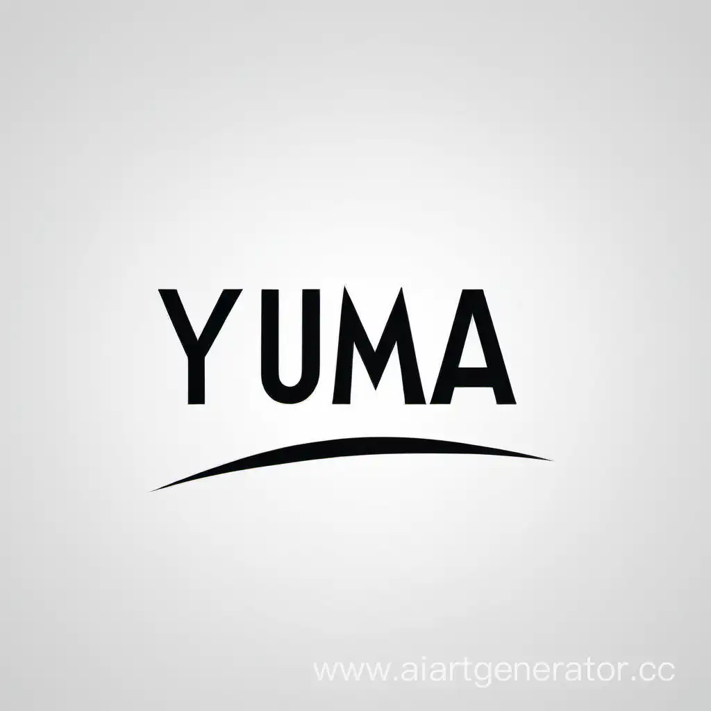 Логотип компании проста с надписью YUMA UMA надпись написана черным (логотип в стиле европейских логотипов)