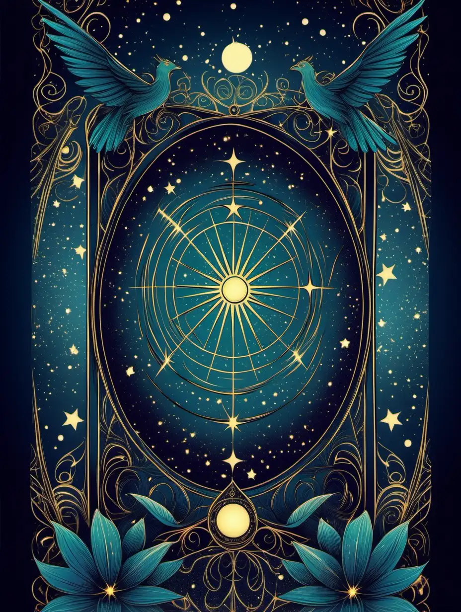 Gorgeous mystical background for tarot card back