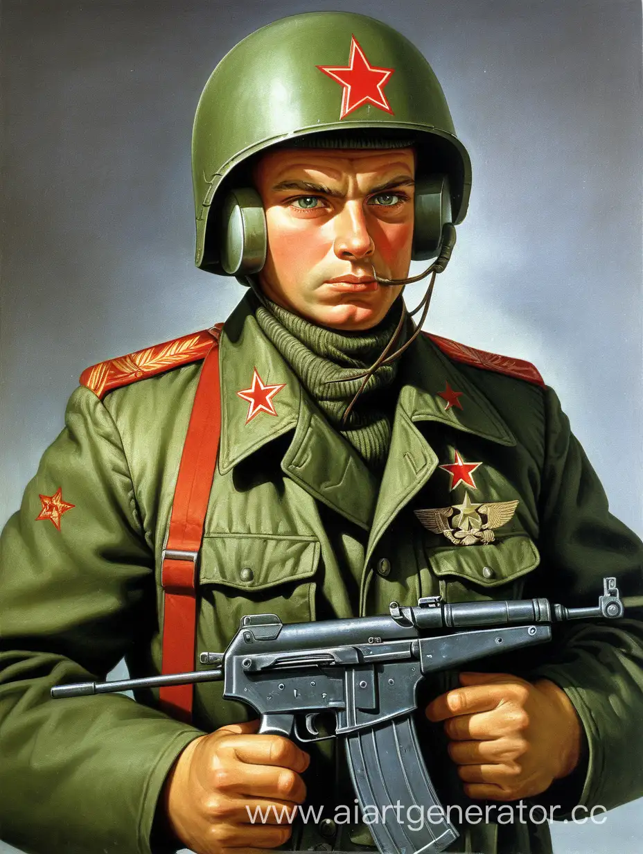 Russian Soviet Super Soldier Illustration | AI Art Generator