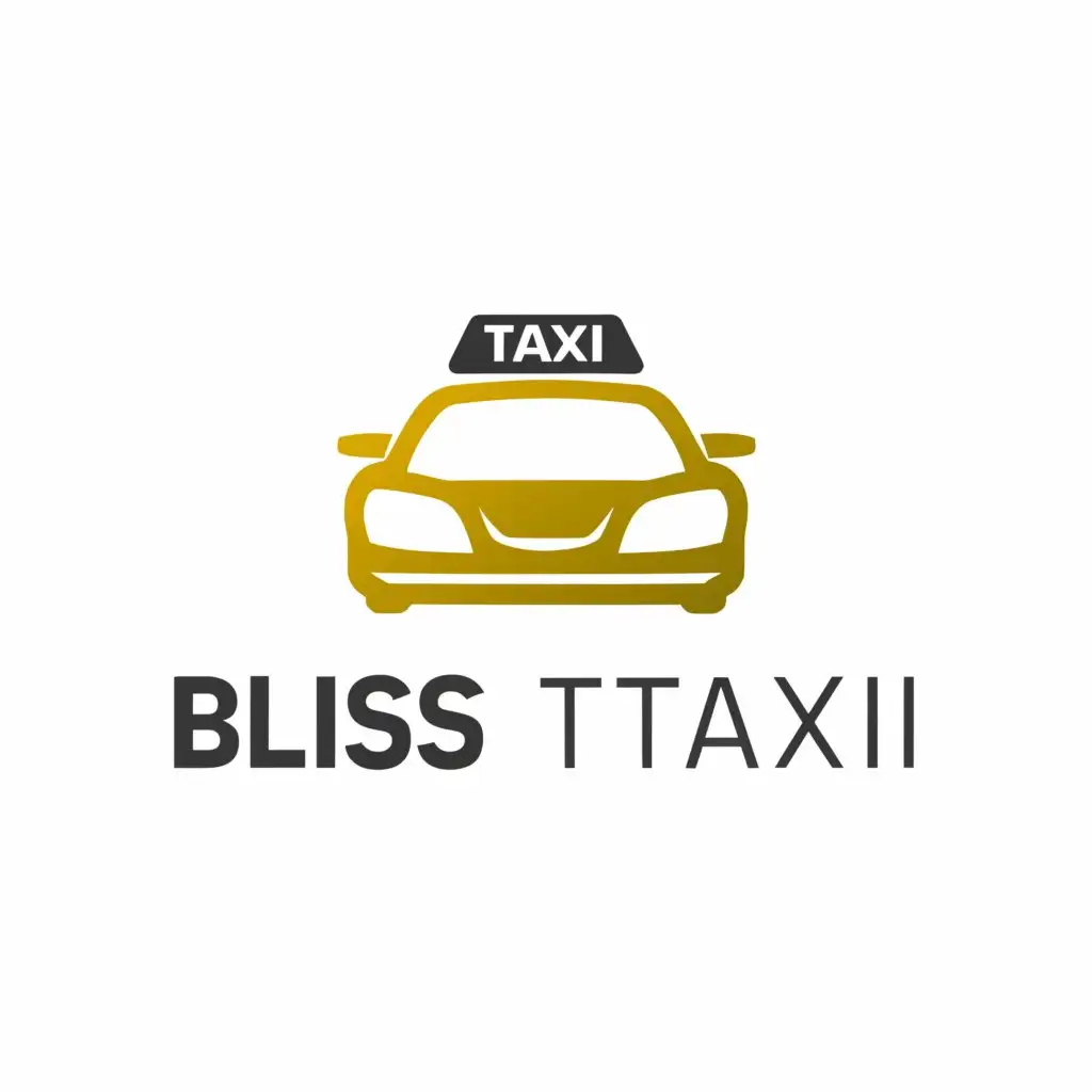 a logo design,with the text "do create a travel taxi type logo it look like letter based type for title "BLISS TAXI" and tagline "Luxury in Motion". resolution 4k.", main symbol:Car Taxi,Minimalistic,be used in Travel industry,clear background