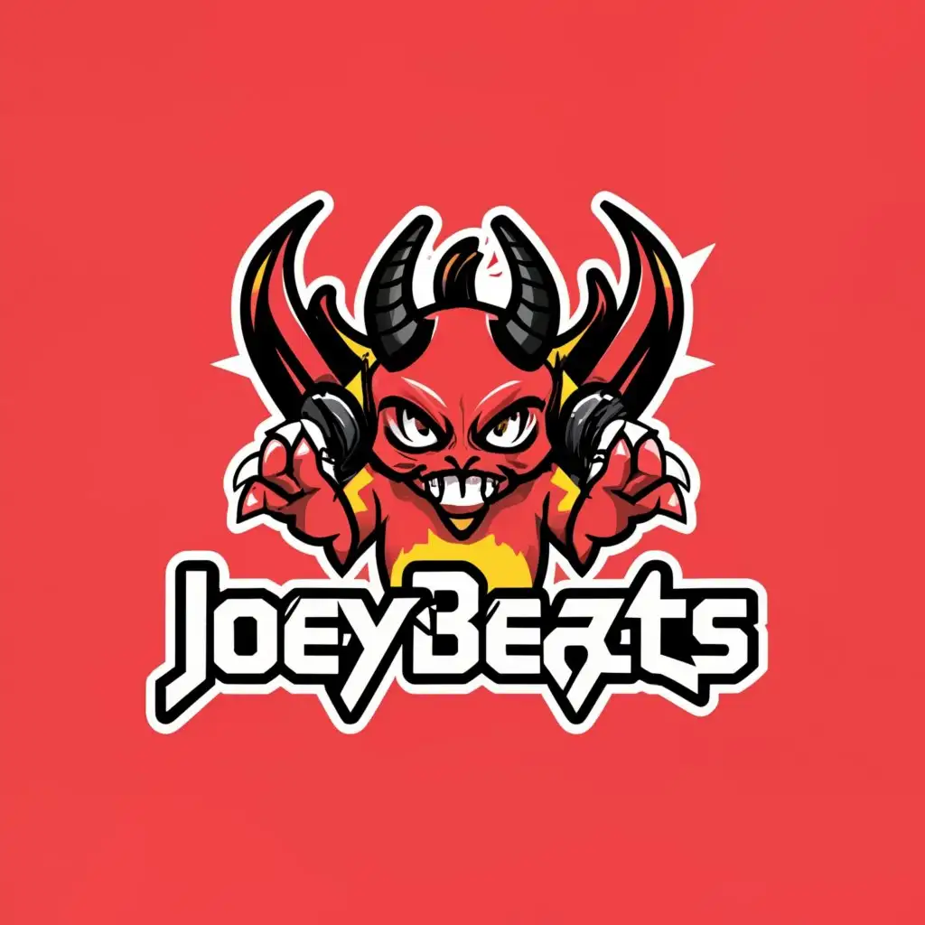 a logo design,with the text "joey beats", main symbol:demon,Moderate,clear background