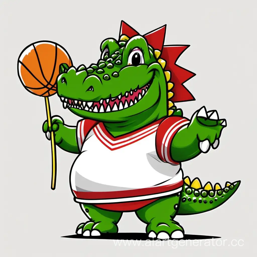 Cheerful-Plump-Boy-Crocodile-in-Female-Cheerleader-Costume-with-Pipidastres