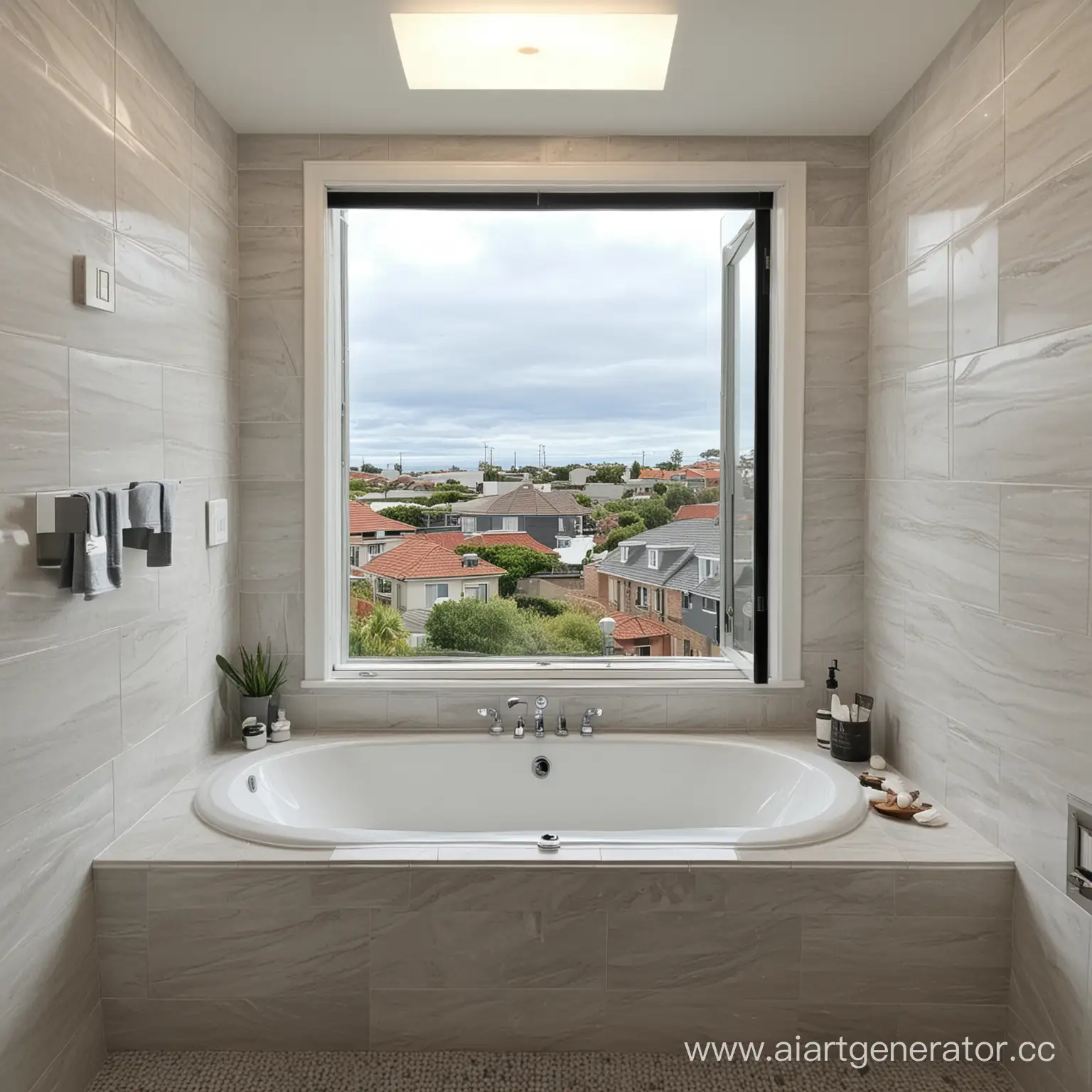 Modern-Bathroom-with-Panoramic-View-of-Cityscape