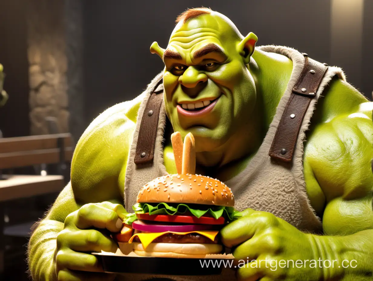 Brawny-Shrek-Devours-a-Delicious-Burger-with-Gusto