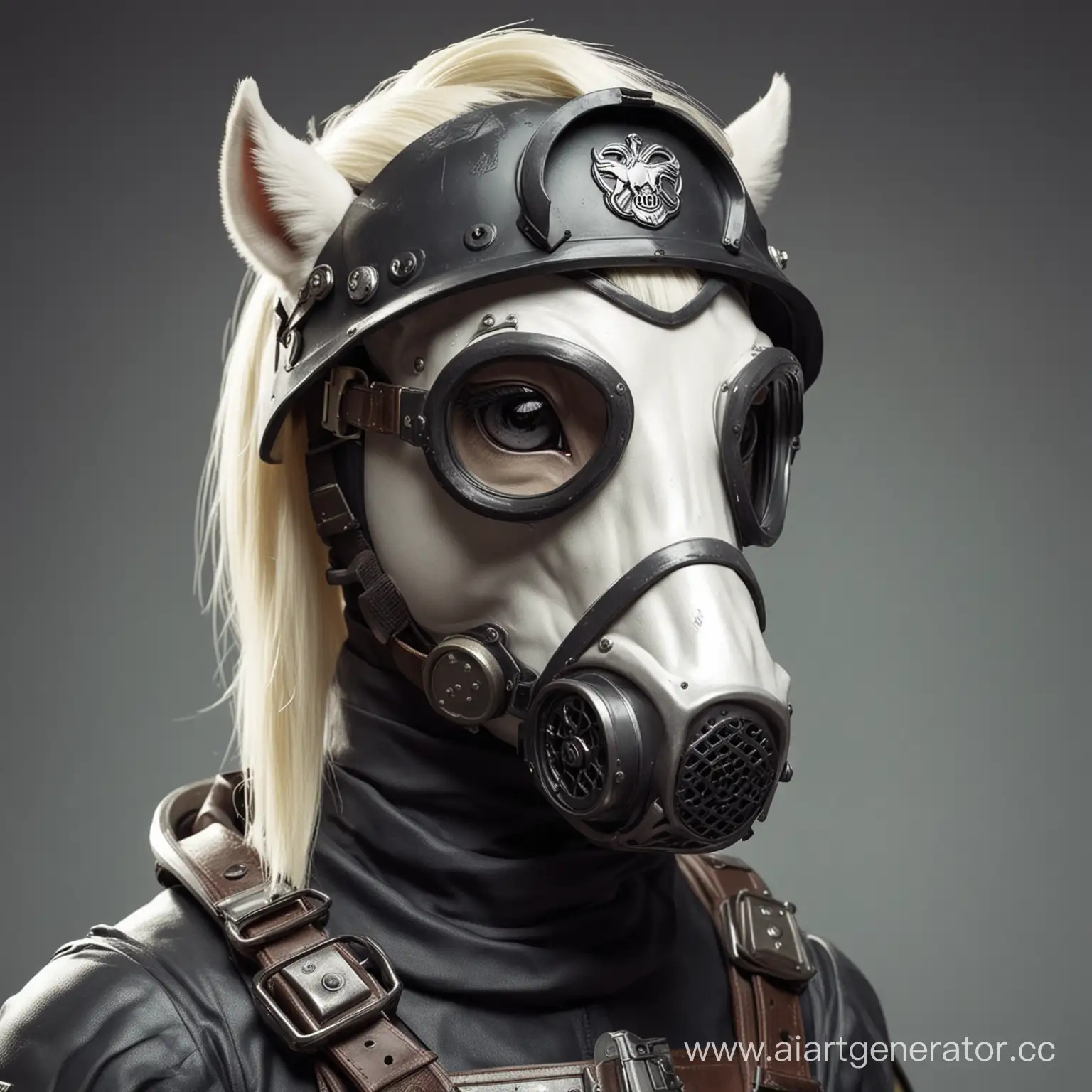 Realistic-Stallion-Pony-in-Gas-Mask-and-Helmet
