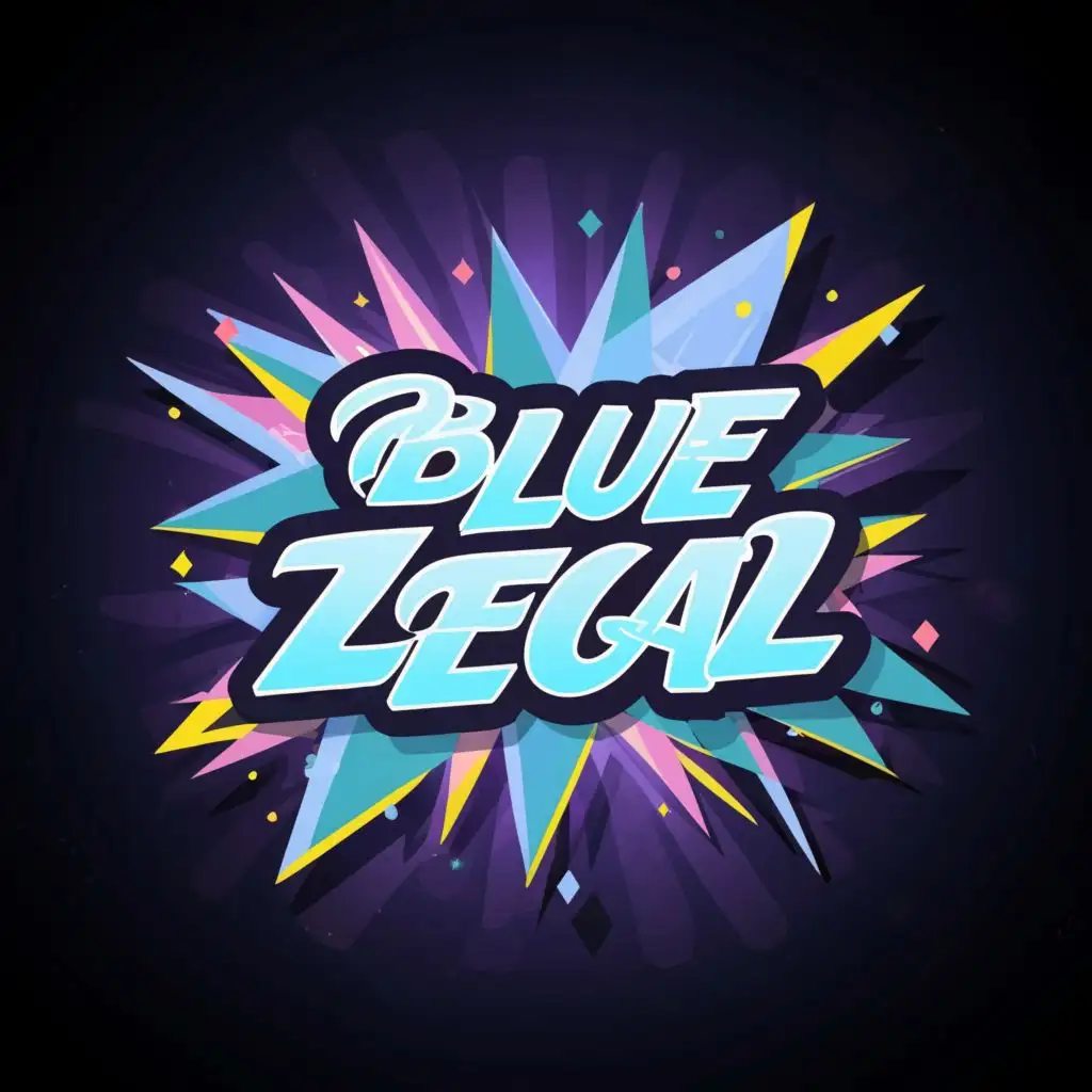 a logo design,with the text "Blue Zeal", main symbol:pop art, word, cursive,complex,be used in Entertainment industry,clear background