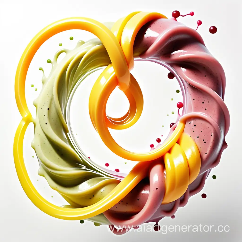 Flowing-Smoothie-Creating-Figure-Eight-Pattern-on-White-Background