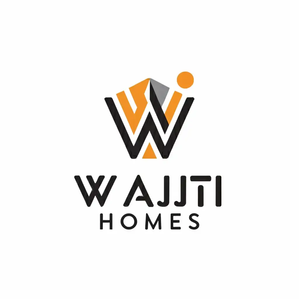 a logo design,with the text "wajiji homes", main symbol:W,Moderate,be used in Real Estate industry,clear background