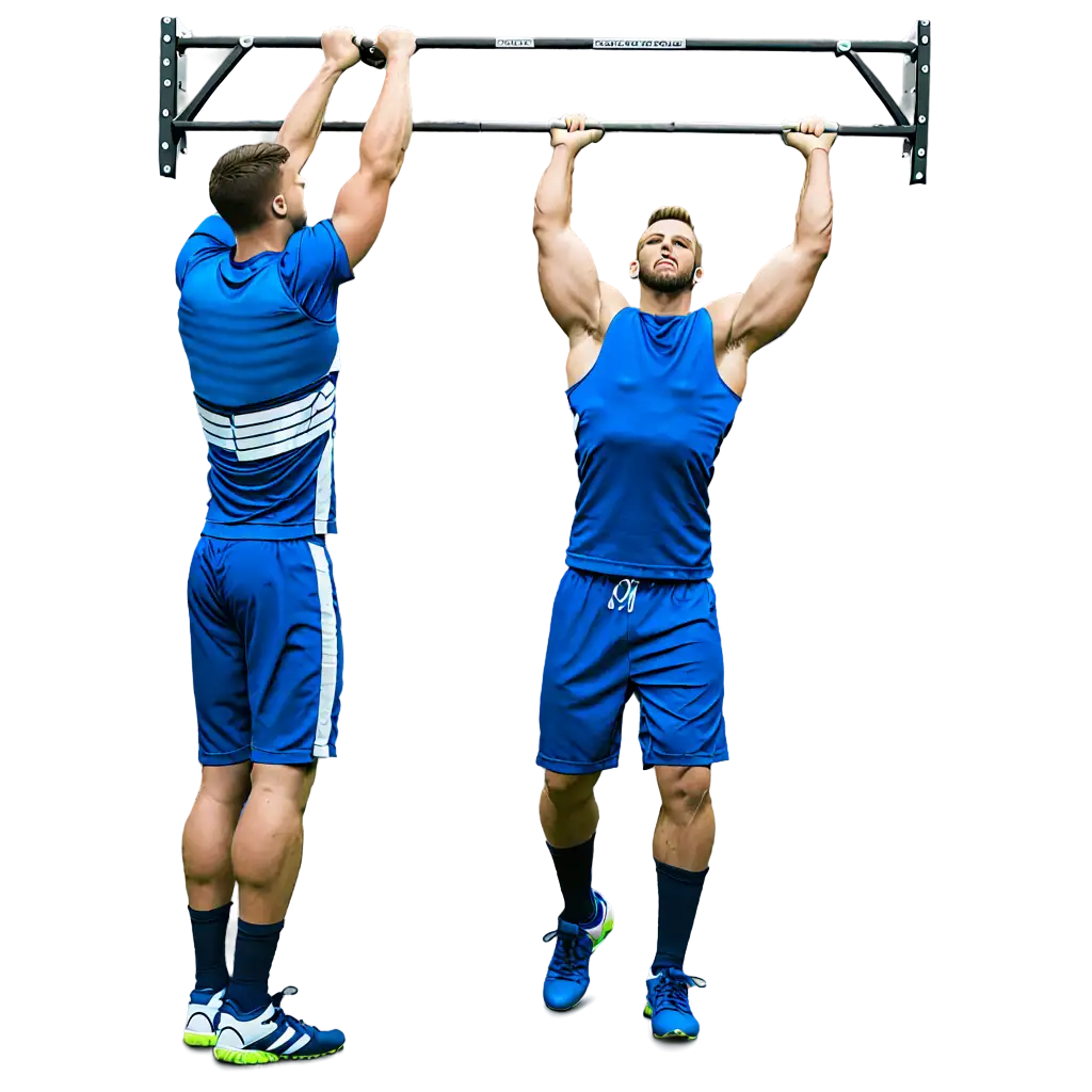 football player doing pull ups