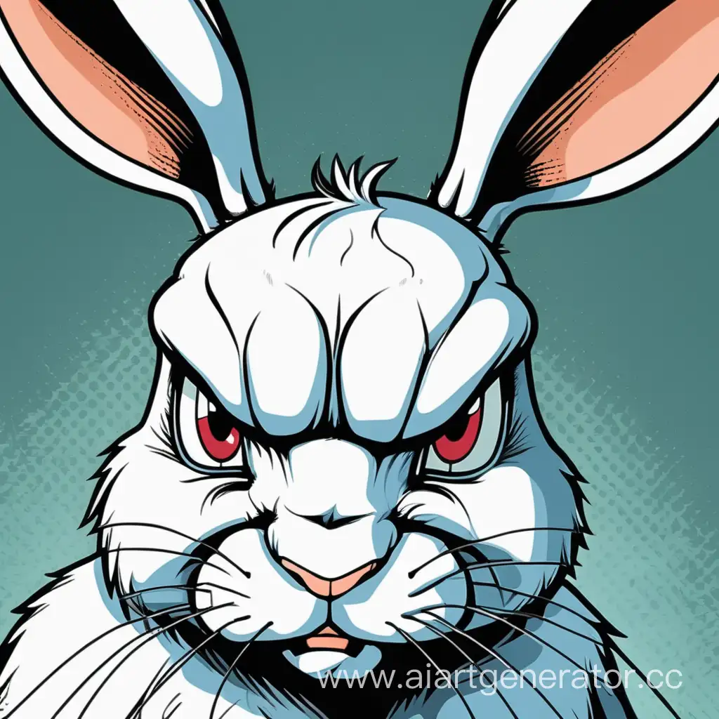 Comic-Rabbit-Expressing-Fierce-Anger-with-Intense-Facial-Expression