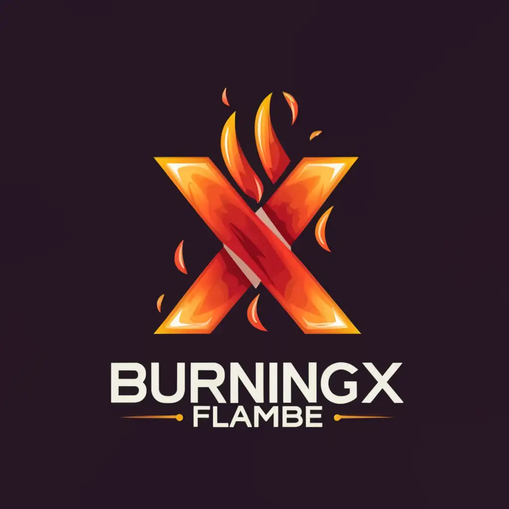 a logo design,with the text "BurningXFlame", main symbol:BurningXFlame,Moderate,be used in Technology industry,clear background