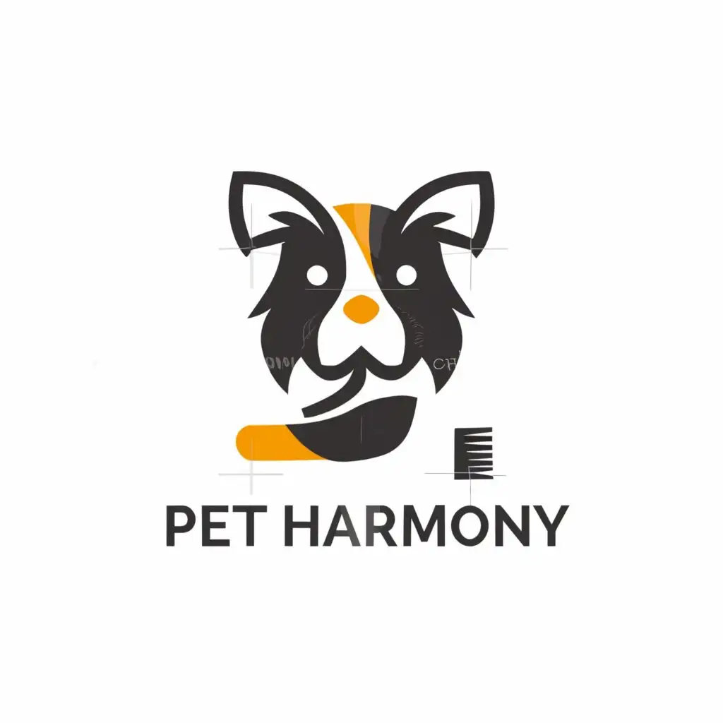 a logo design,with the text "Pet Harmony", main symbol:grooming,Minimalistic,be used in Beauty Spa industry,clear background