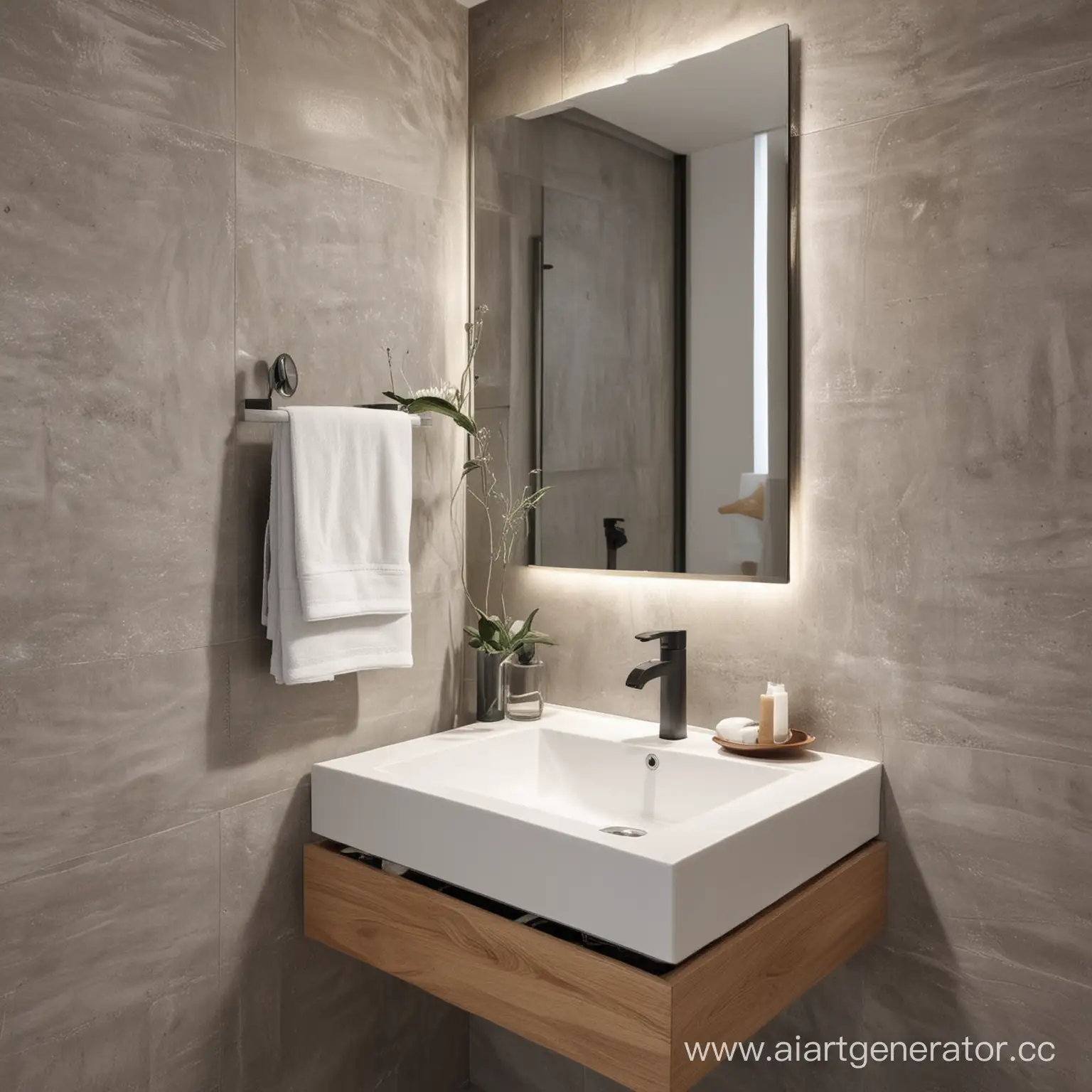 Modern-Bathroom-Corner-with-Sink-and-Mirror