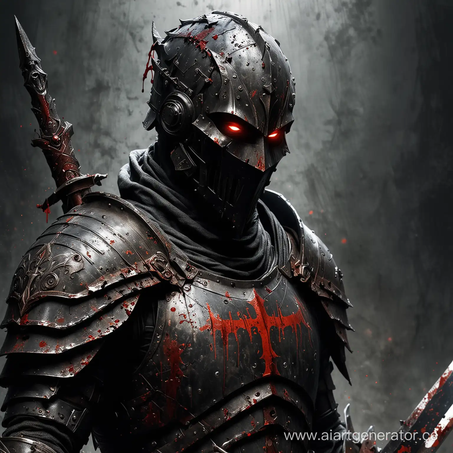 Dark-Armored-Knight-Echo-with-Menacing-Grimace-and-Rusted-Sword