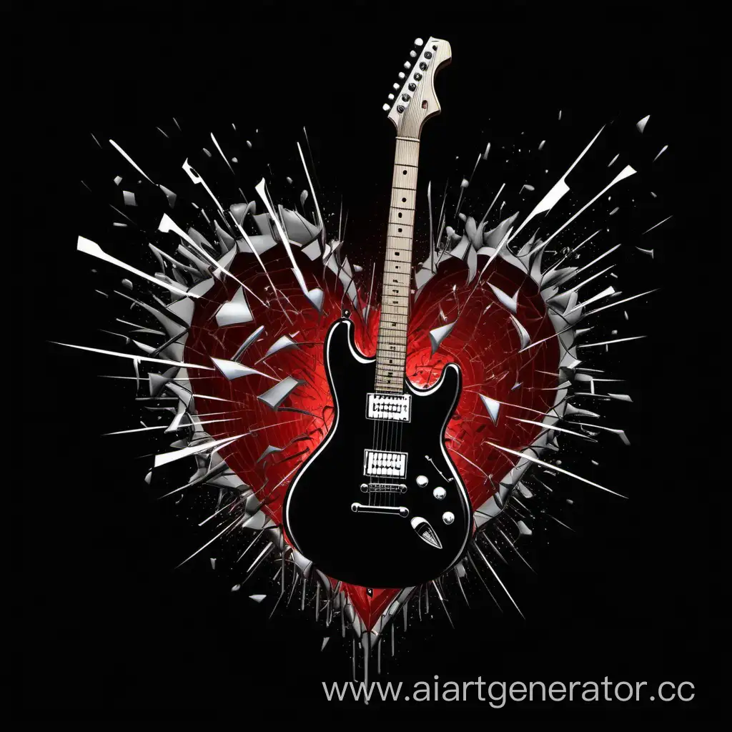 Emotional-Electric-Guitar-Breaks-Heart-in-Dramatic-Black-Background