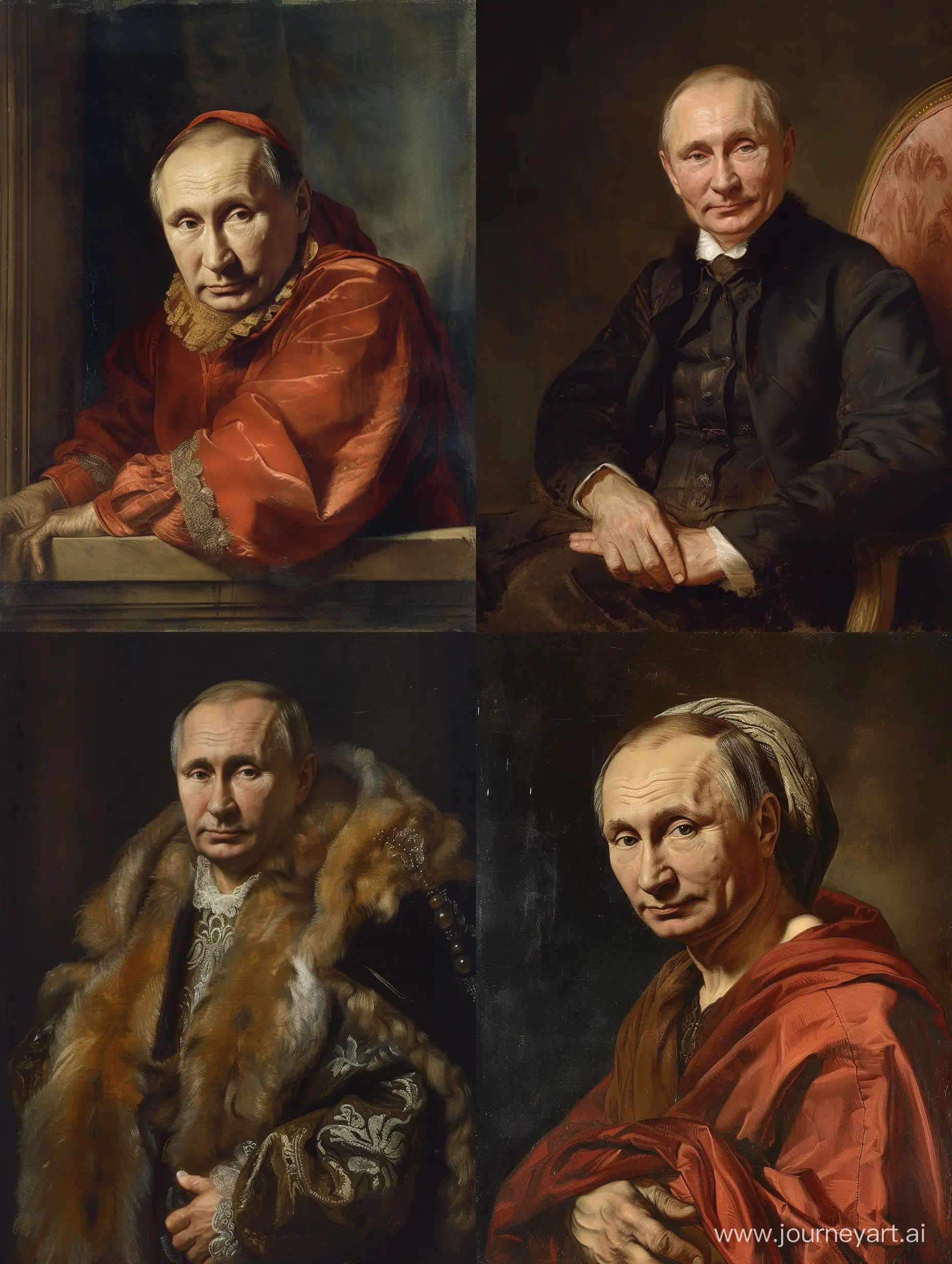 renaissance style portrait of Vladimir Putin by jacques louis david
