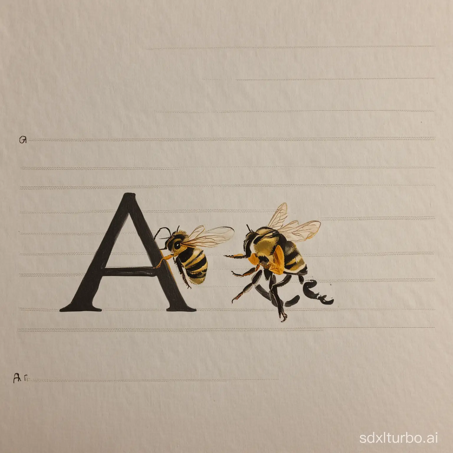 Bee-with-Letter-A-on-a-Still-Surface