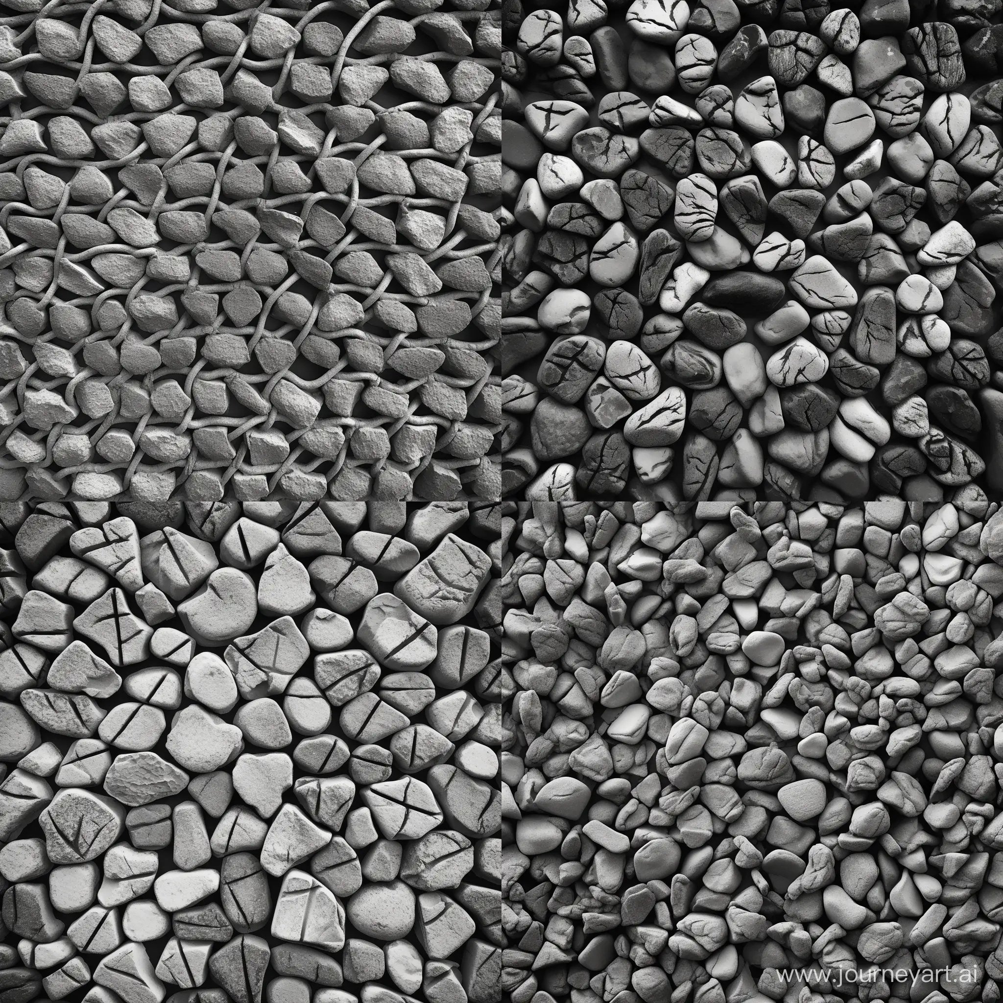 Gabion-Wall-with-Grilles-Top-View-Black-and-White-Realistic-Texture