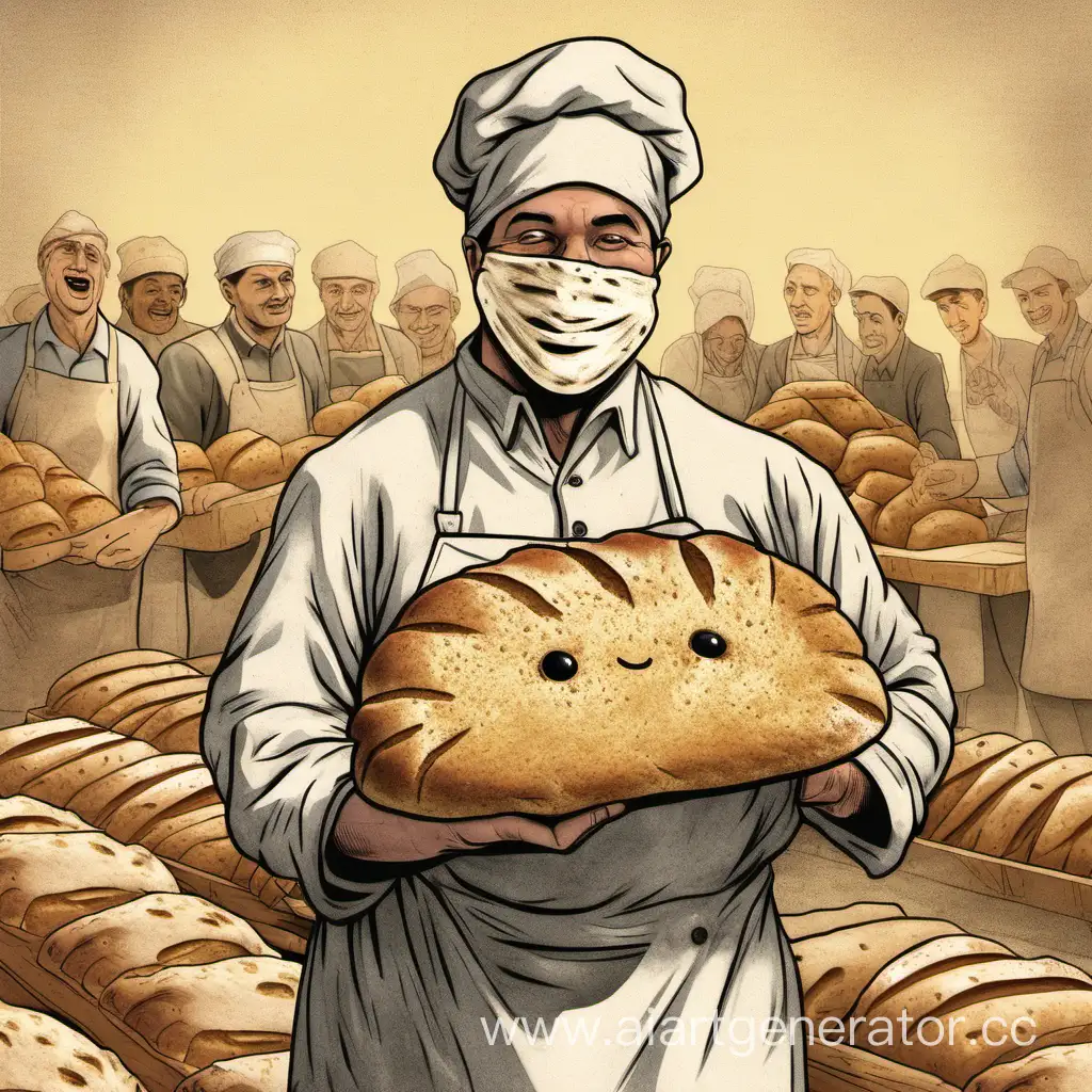Artisan-Bread-Don-and-FlourCovered-Worker-Showcasing-Freshly-Baked-Delight