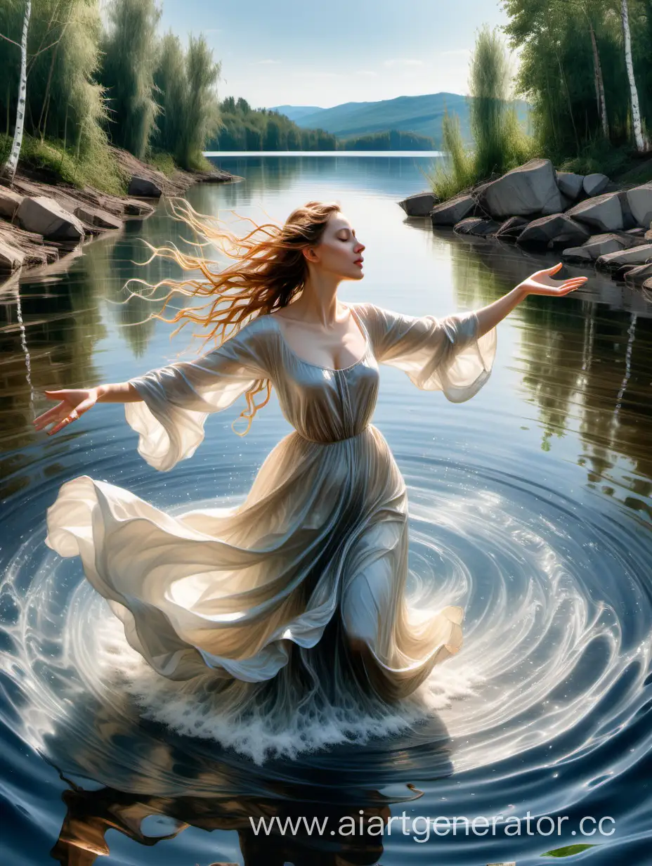 Slavic-Goddess-of-Water-Performing-Magic-Gestures-Over-Lake