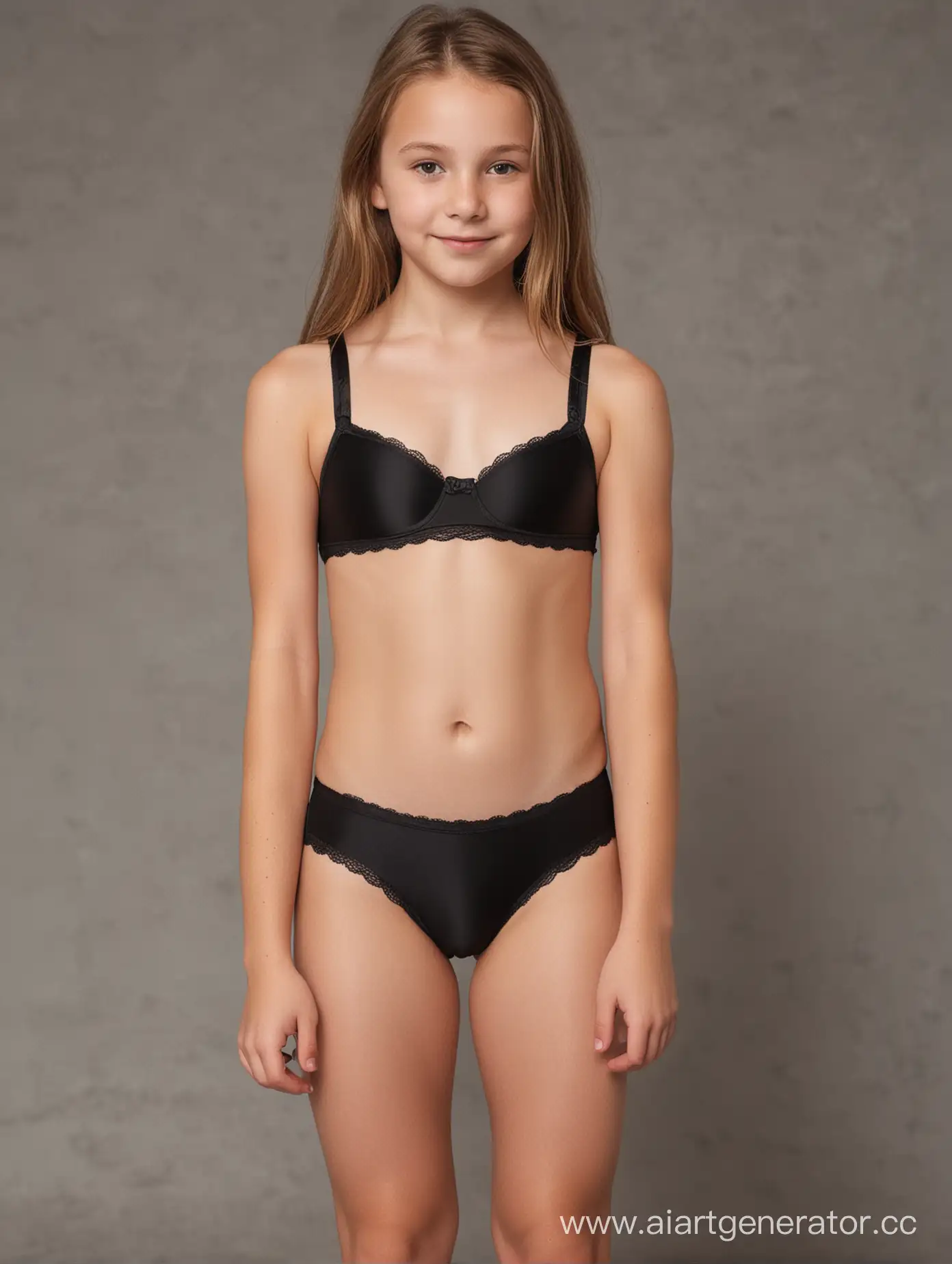 12 year old girl in black underwear