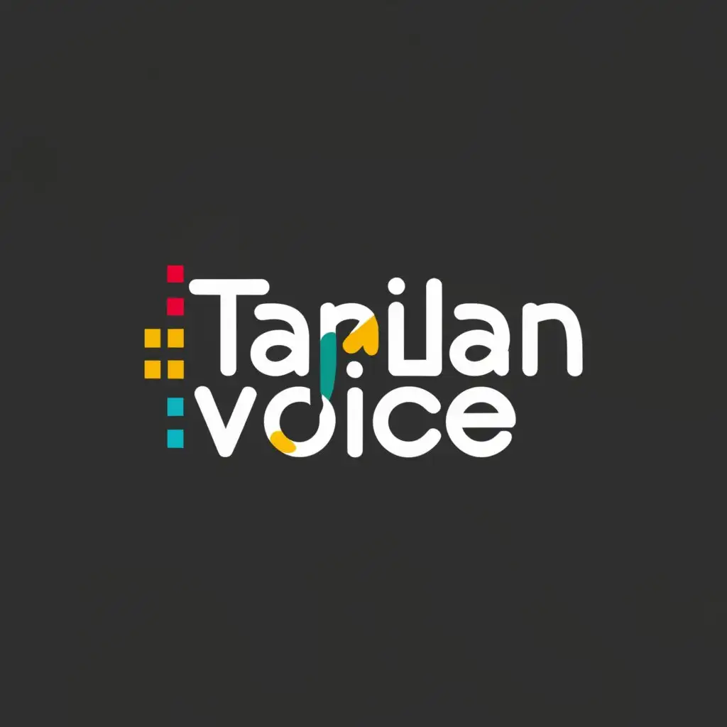 a logo design,with the text "TAMIZHAN VOICE", main symbol:USE LETTERS TV,Minimalistic,clear background