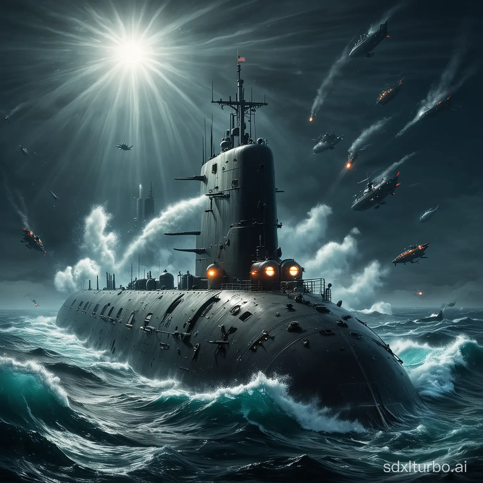 Deep sea, submarines, naval warfare, underwater