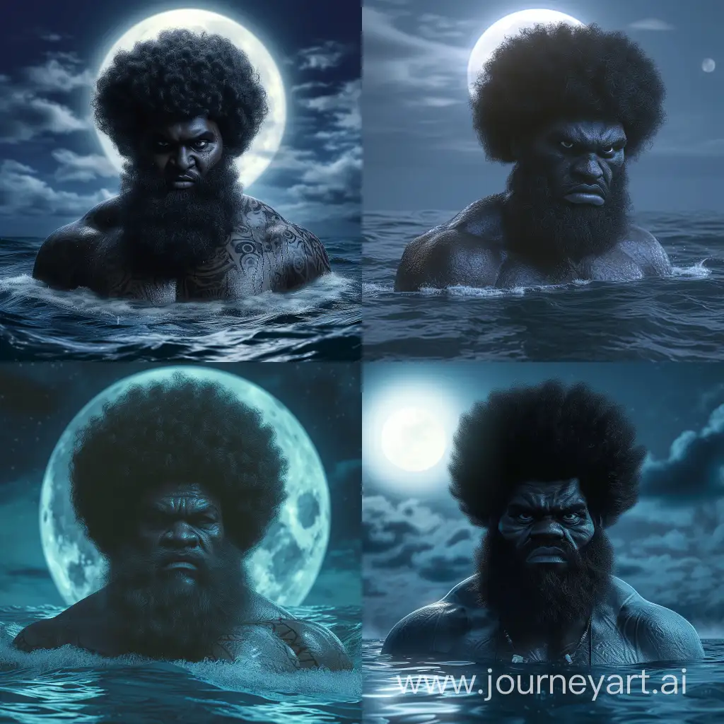 Mystical-Fijian-Giant-Embracing-the-Night-Creepy-AfroHaired-Figure-in-the-Ocean-under-a-Full-Moon