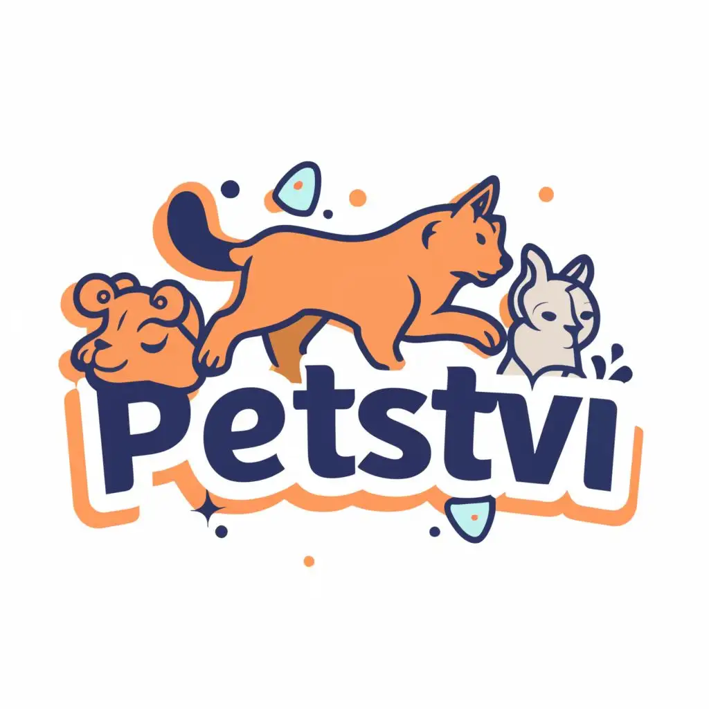 logo, Animals, with the text "Petstvi", typography